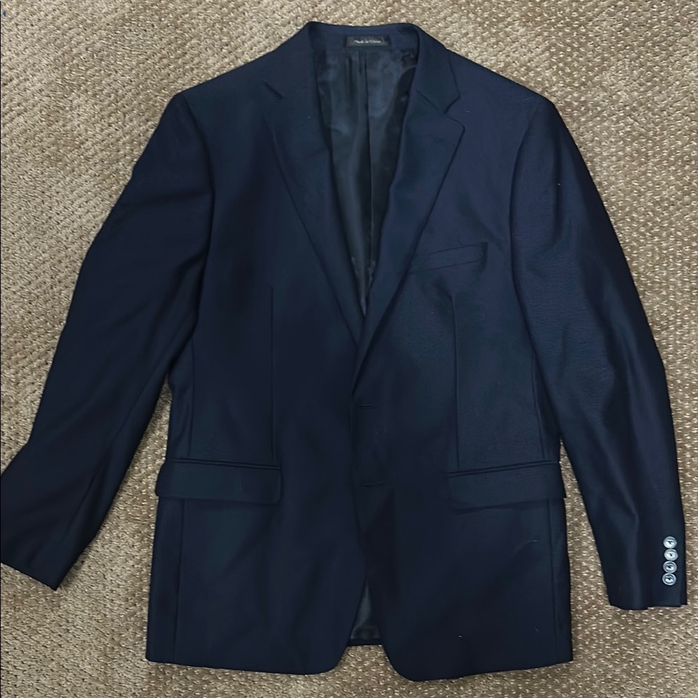 Calvin Klein Blue Sport Coat with Notched Lapel and Slim Fit